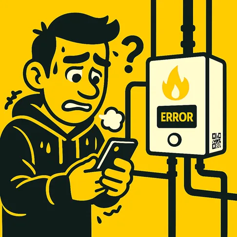 Kunde meldet Störung per QR-Code und WhatsApp